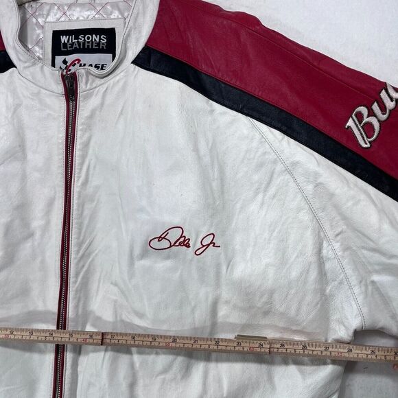 Nascar Dale Earnhardt Jr Jacket Men 2XL White Wilsons Leather Chase Authentics 8 - Picture 10 of 16